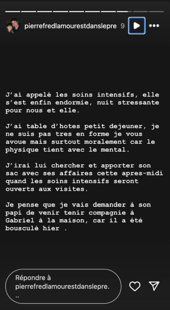 Frédérique (ADP) : Sa mère victime d’un AVC “est admise en soins intensifs”