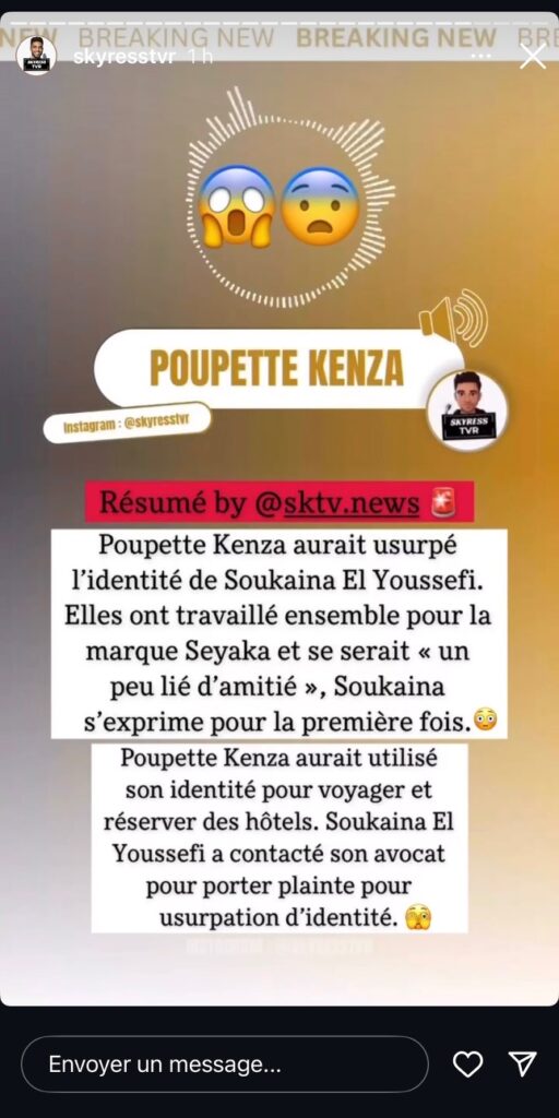 Poupette Kenza aurait “usurpé l'identité” d’une influenceuse